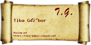 Tiba Gábor névjegykártya